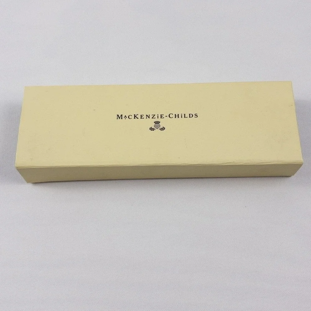 MacKenzie Childs Retired Parchment Check Letter Opener Ceramic 12100-140